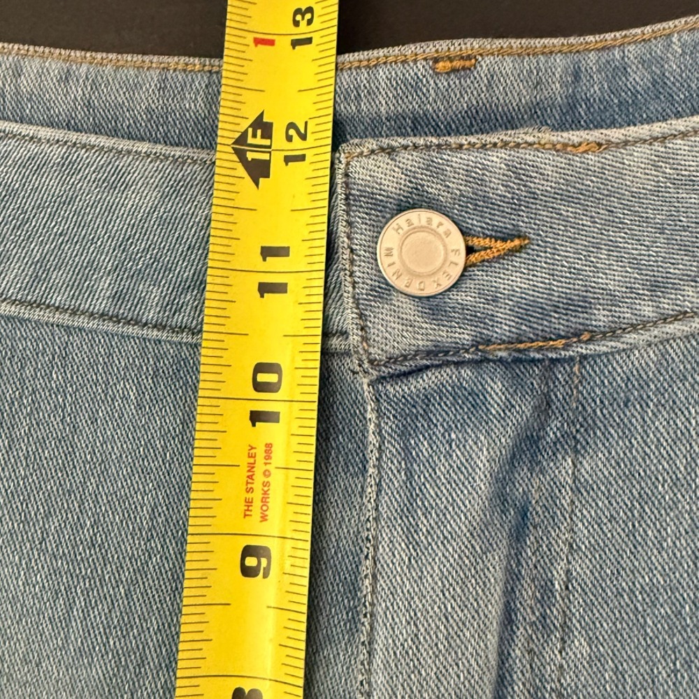 Halara Wide Leg Jeans Womens Large Blue NWT Flex Denim High Waisted Light Wash - Picture 7 of 9